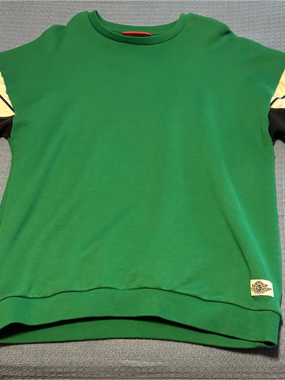 Jordan Kids Green Pullover Sweatshirt with Accent Sleeves
